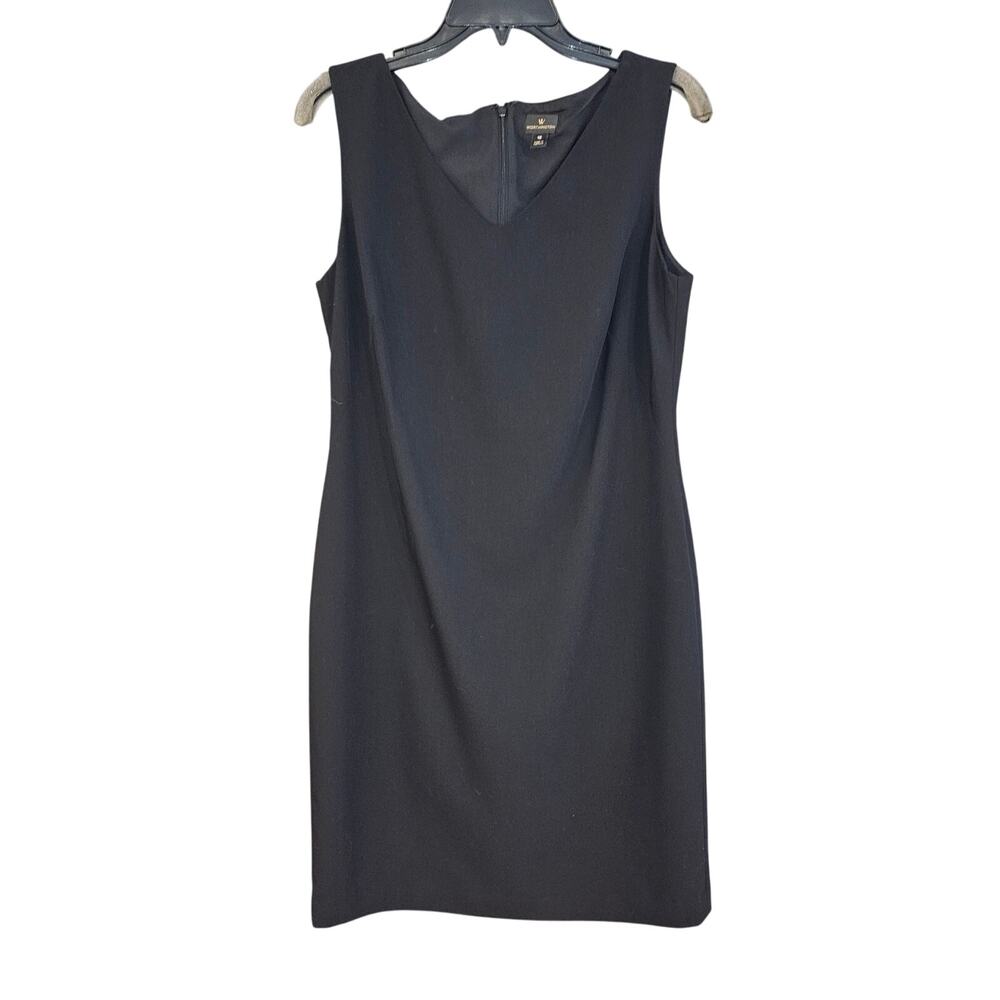 Worthington Black Sleeveless Knee Length Classic Sheath Dress Minimalist 10